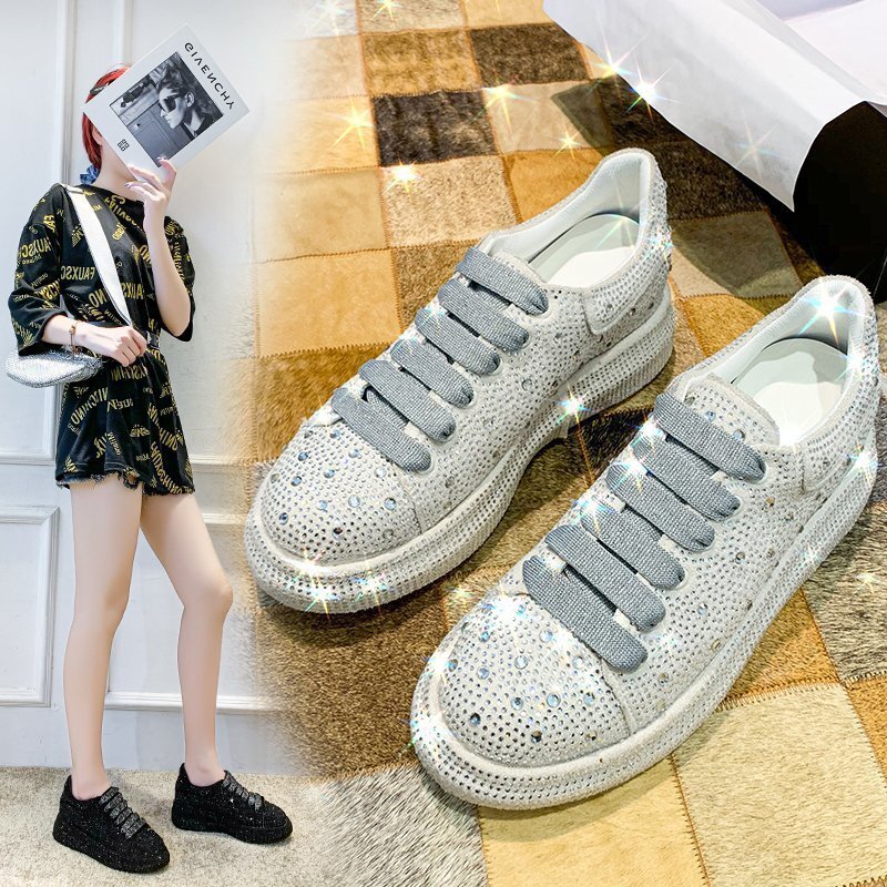 With Sparkles Woman Platform Trainers Rhie Fashion Heels Casual Shoes For Women Sneakers