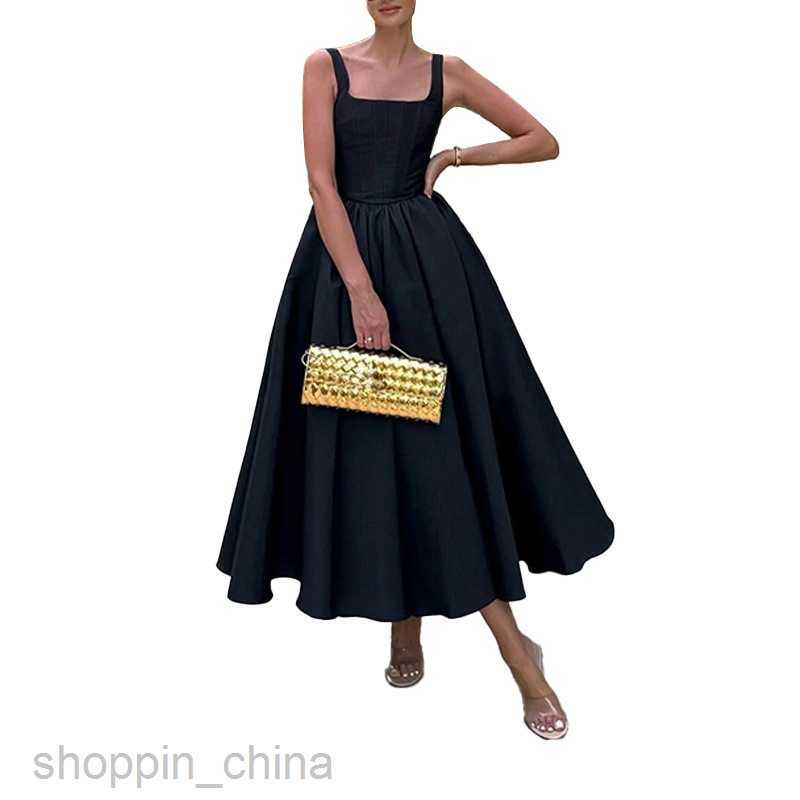 Basic Casual Dresses for Woman Summer New Fashionable Shoulder Strap Elegant Shoulder Suspended Tank Top Sleeveless Dress
