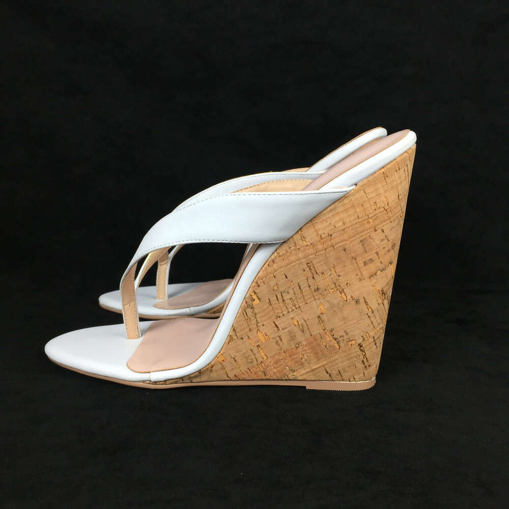 Summer Women's Wedges Sandals Customized Shoes Flip ps Slipper High Heels Comfort Mules Casual Footwear White Black Aimirlly