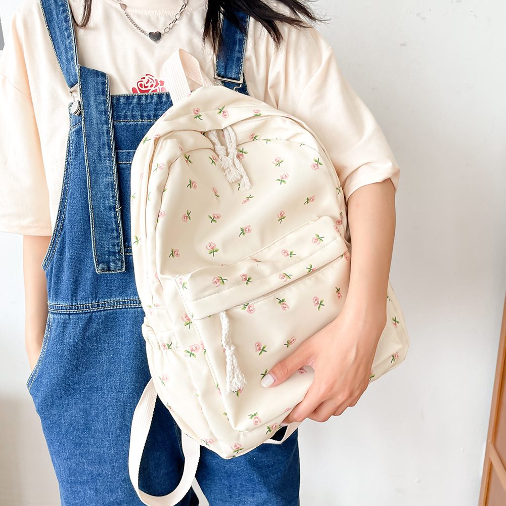 Ladies Floral College Rucksack Large Capacity Students Schoolbag Women Travel Laptop Backpack Japanese Aesthetic Teenage Bookbag H7.1#20.79 ddmymoon