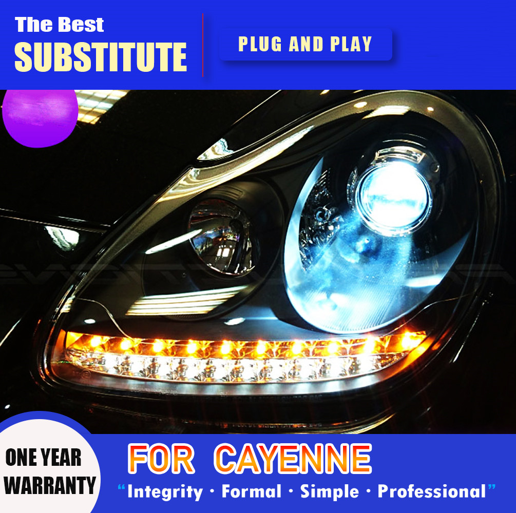 Car Headlight for Porsche cayenne 2003-2007 LED Headlights Upgrade LED Angel Eye Front Lights Assembly