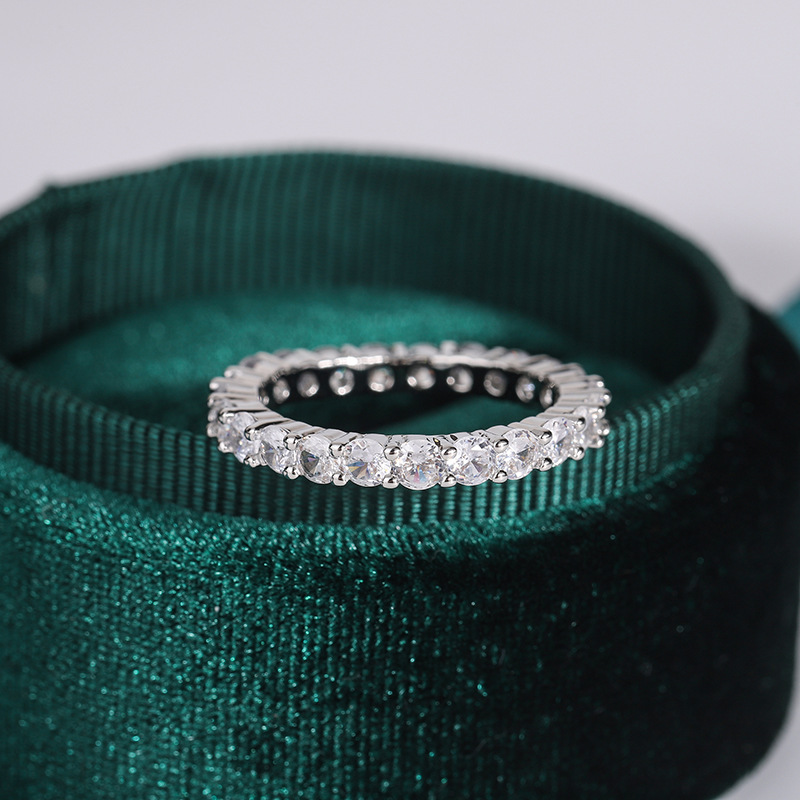 Sterg Sier Eternity Ring: Elegant CZ Wedding Band for Women 65ba