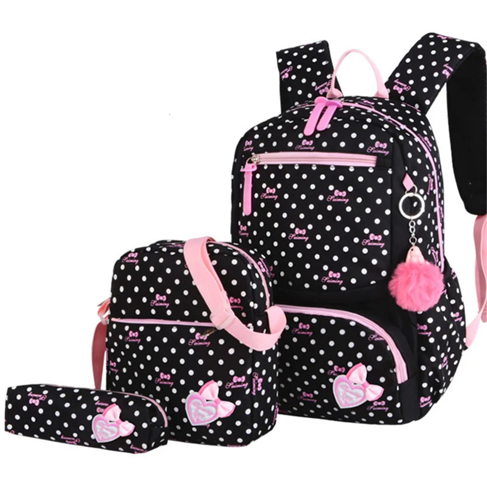 Drop 3pcs/set School Bag Backpacks Schoolbag Fashion Kids Lovely Backpack for Children Girls Bag Student Mochila Sac 240621