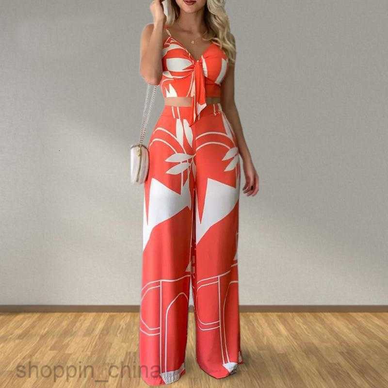 Women's Two Piece Sets Pants Summer Women's Personalized Temperament Straight pants Sexy Fashion Casual Set