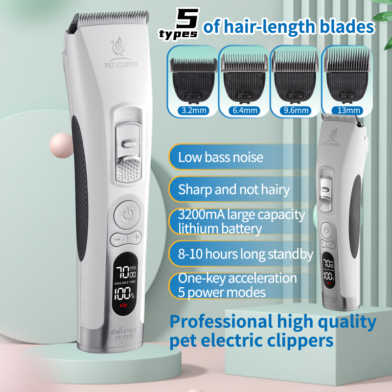Fenice Electrical Pet Clipper Machine Dog Hair Clippers Grooming Animals Haircut Trimmer Shaver Set Pets Cordless Rechargeable