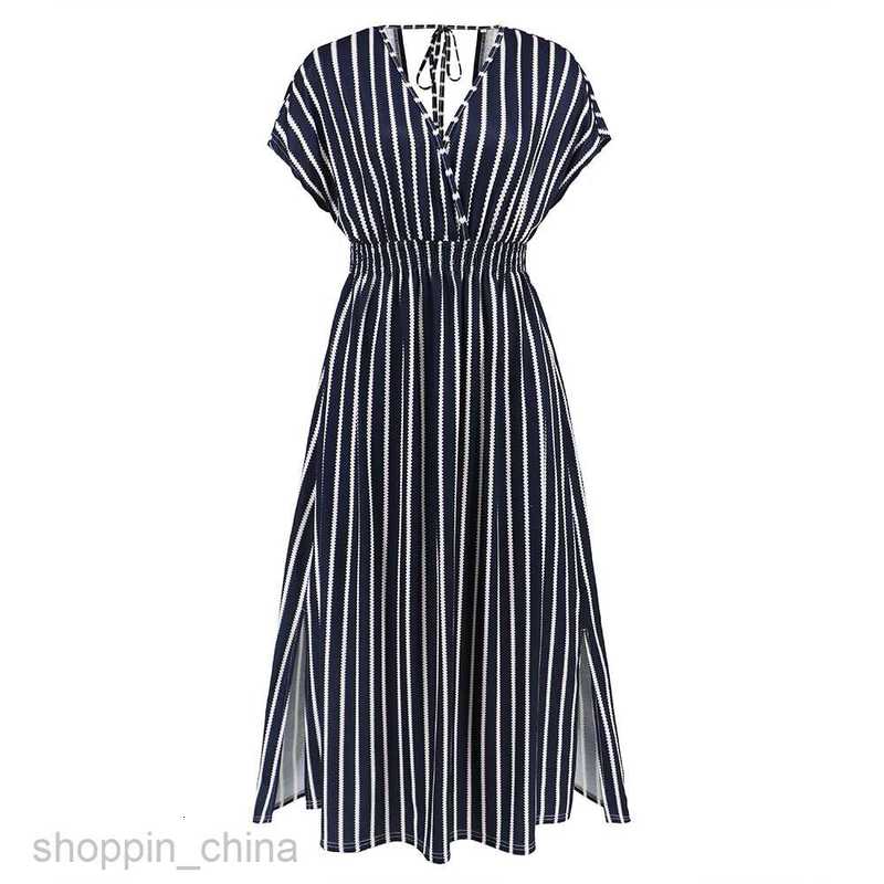 Basic Casual Dresses Women Fashionable bat sleeve V-neck strapless dress summer women's printed long skirt