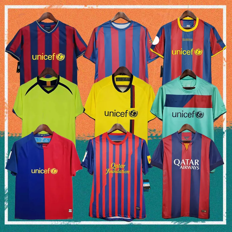 Retro MESSIS Soccer Jerseys 2005 2006 2007 2008 2009 2010 2011 2012 2013 Vintage Shirt RONALDINHO XAVI A.INIESTA HENRY 14 15 16 17 Football