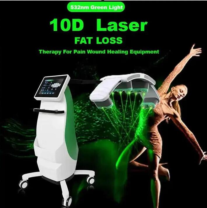 FDA approval 10D Painless Emerald Cold Laser Therapy 532nm Laser Fat Reduction Liposuction Body Sculpting Fat Dissolving Lipo Laser Slimming beauty Ma