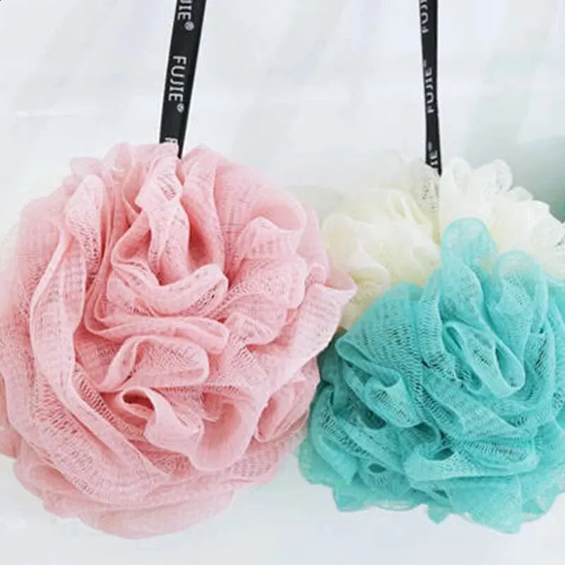 Large Bath Balls Color Blocking Bath Flower Soft Scrubbing Bubble Net Two Color Bath Flower 240701