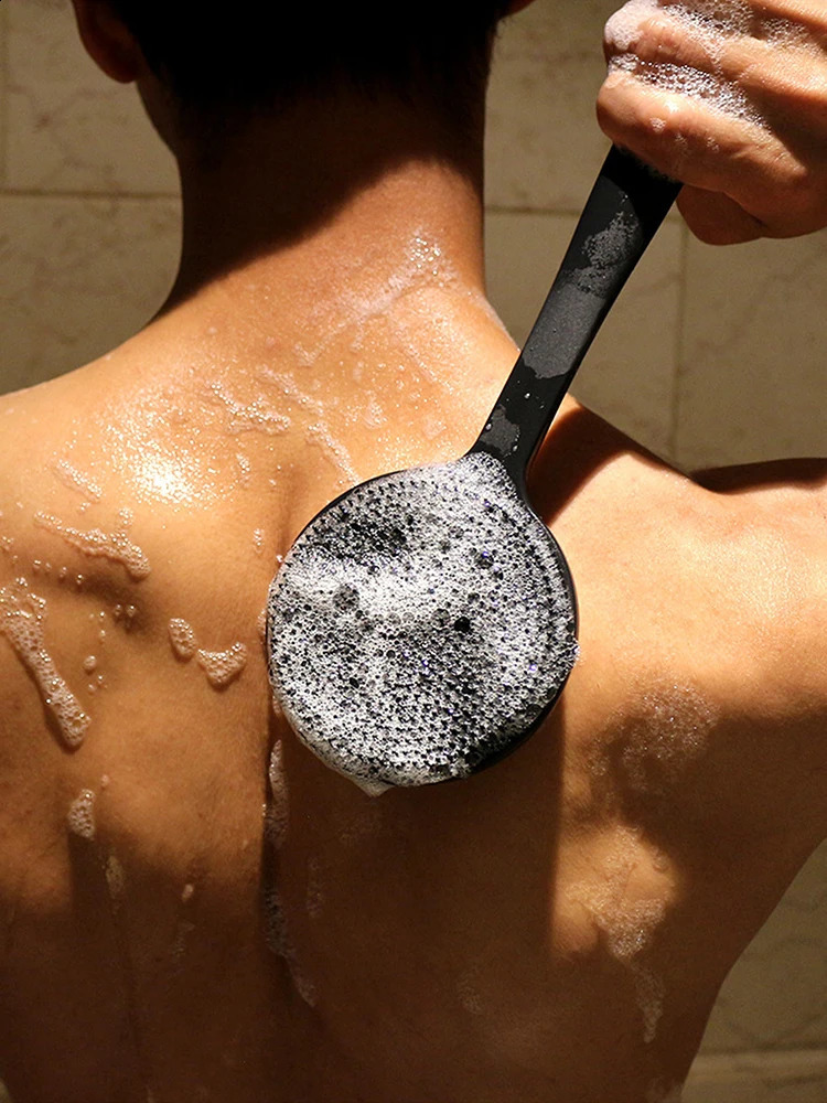 Soft Body Scrubber Shower Exfoliating Scrubs Long Handle Bath Brush Exfoliator Skin Massager Cleaning Brush Bathroom Accessories 240701