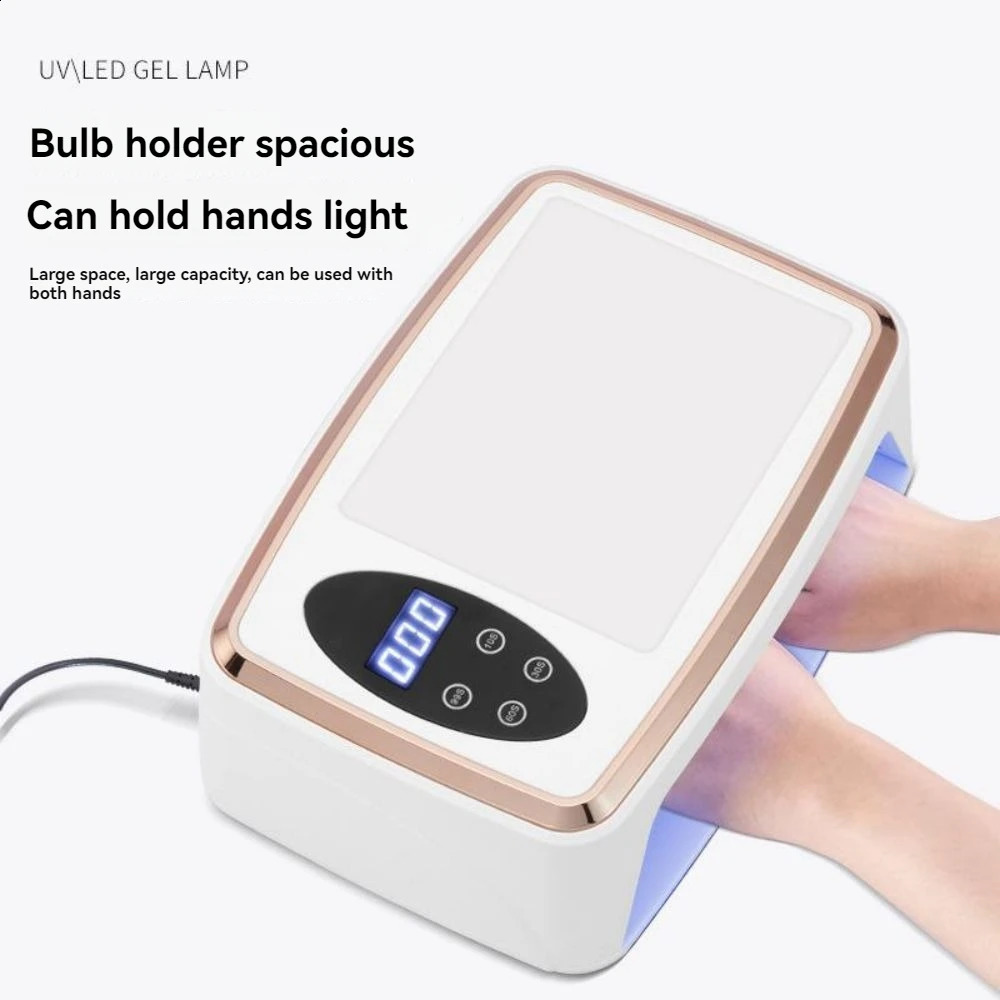 High-Power White Upgraded Nail Lamp Speed Dry Hand Pillow Light Therapy Lamp Large Space Wear Nail Baking Lamps 240701