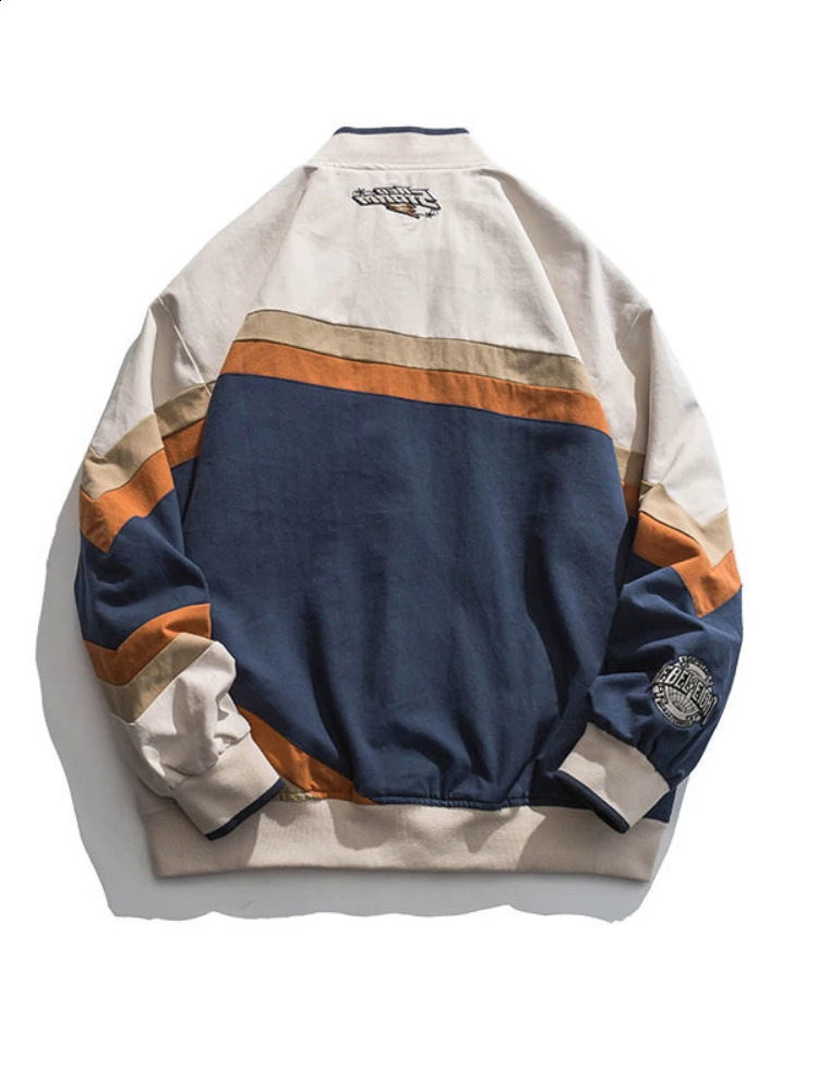 American Embroidered Baseball Uniform Jackets Mens Punk Racing Jacket S Couple Motorcycle Toolingcoat Street Casual Coats 240701