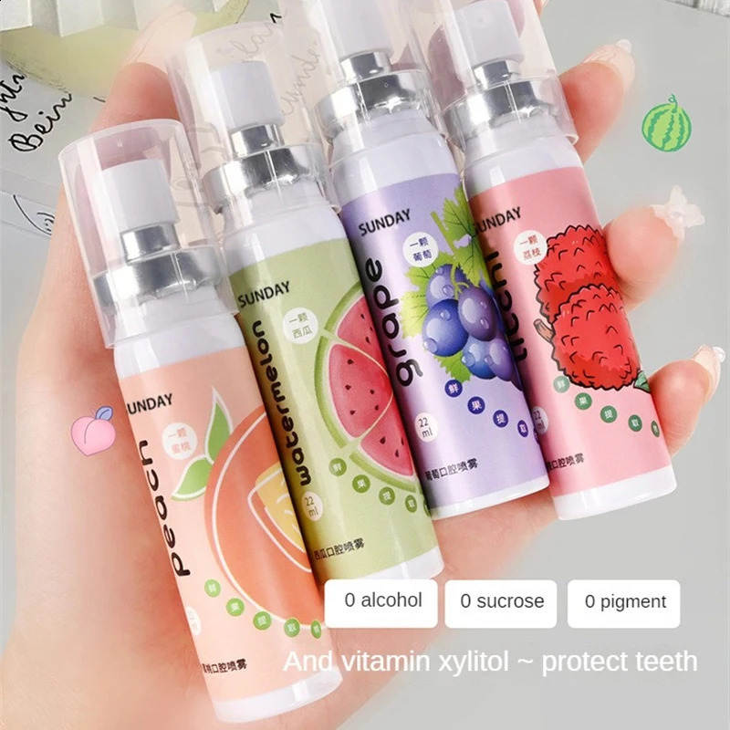 Oral Freshening Spray Natural Fruity Peach Flavor Refreshing Oral Spray Portable Long-lasting Oral Odor Smoke Oral Care 240701