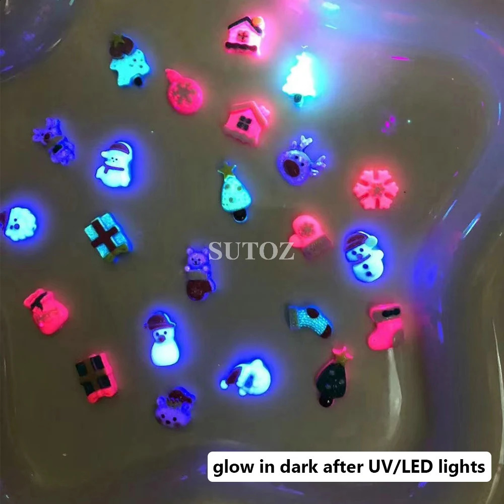 3D Christmas Nail Charms Cartoon Santa Claus Elk Tree Deer Decorations for Nails Resin Rhinestones Kawaii Accessories P-ASD01 240701