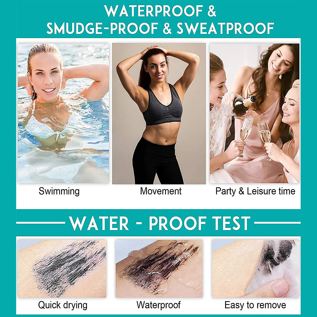 Double In-one Mascara Silk Fiber Mascara Waterproof Mascara for Eyelash Extension Black Thick Lengthening Eye Lashes Cosmetics 240701