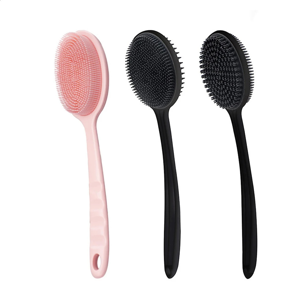 Soft Body Scrubber Shower Exfoliating Scrubs Long Handle Bath Brush Exfoliator Skin Massager Cleaning Brush Bathroom Accessories 240701