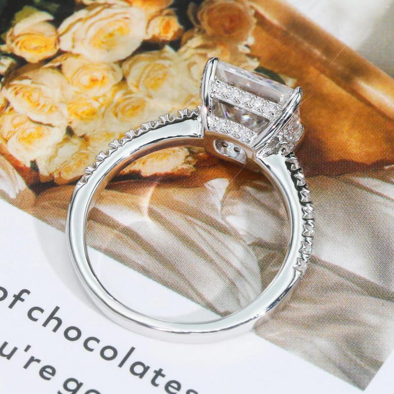 Cluster Rings COSFIX D Color Women Moissanite Ring Sier Oval Cut For 3ct Full