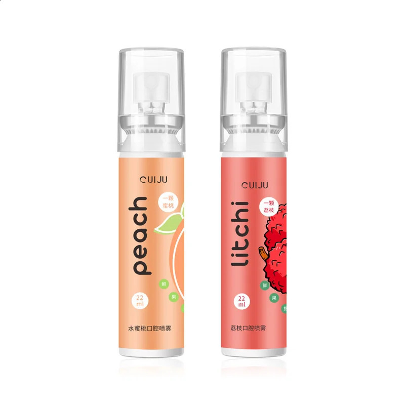 Oral Freshening Spray Natural Fruity Peach Flavor Refreshing Oral Spray Portable Long-lasting Oral Odor Smoke Oral Care 240701