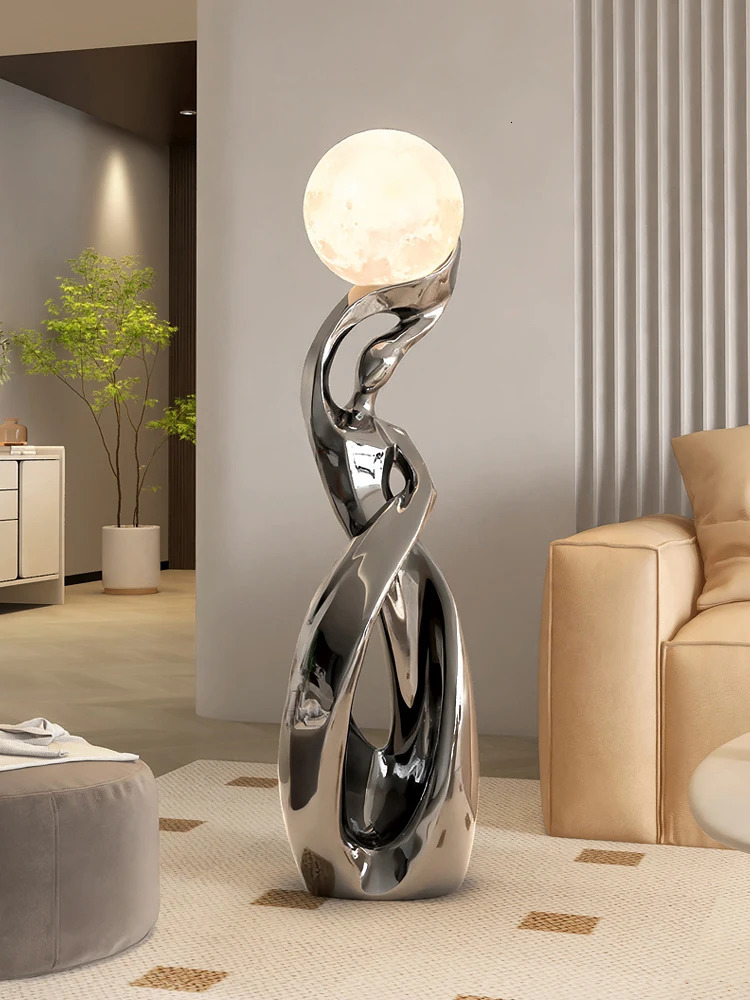 Home Decor Statue Abstract Art Ornaments Nordic Living Room Large Floor Luminous Sculpture Housewarming Gift Interior Figurines 240624 - view 6