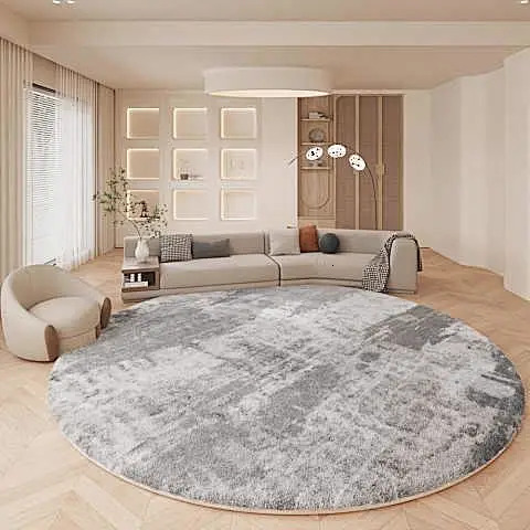 Designer carpet advanced wool texture round thickened short veet minimalist living room coffee table Wabi-Sabi modern simplicity H260226