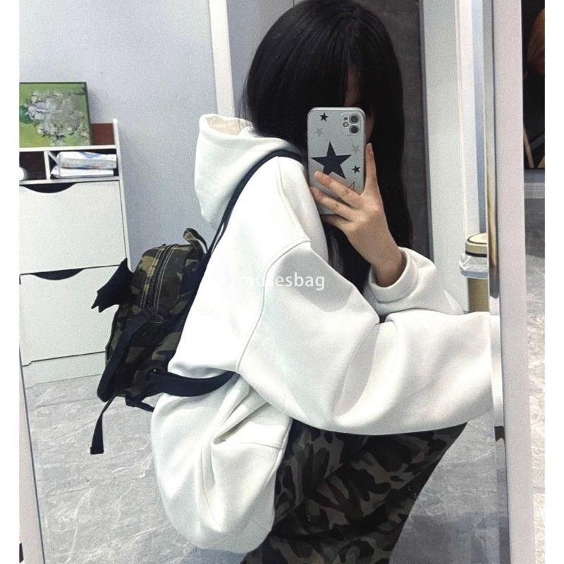 Korean style women's fashionable camouflage wing bag adult design spicy girl trend versatile campus student cute girl Angel canvas small backpack