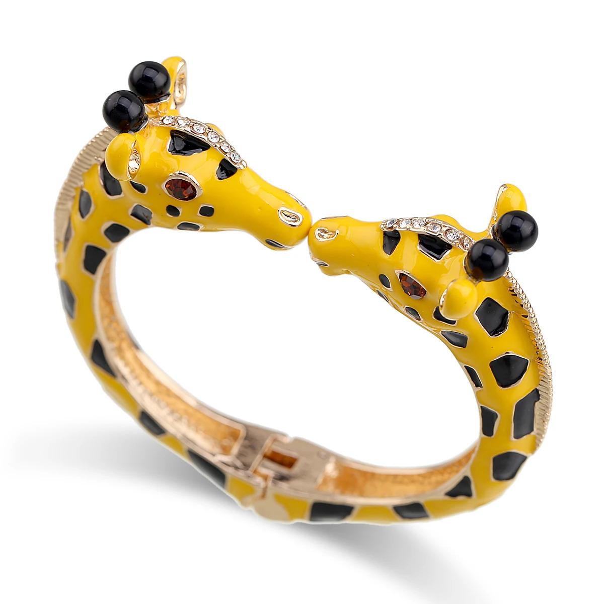 est Trendy Giraffe Cuff Bracelet Statement Bangle for Women Gold Plating with Colorful Enamel Animal Bracelet Pulseira 240626