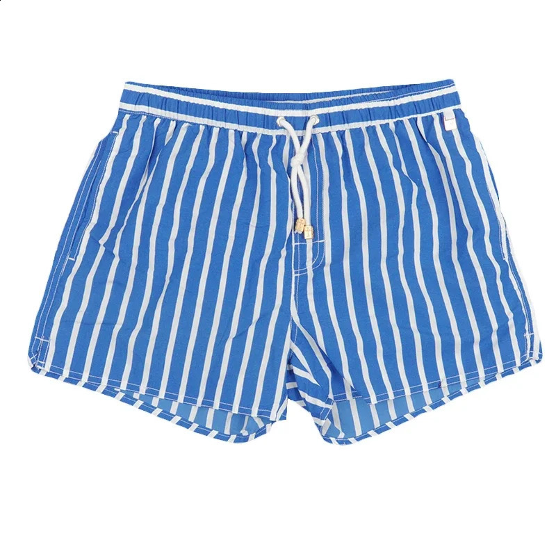 Mens clothing 2023 beach pants mens beach vacation white striped shorts hot spring swim pants lining 240701