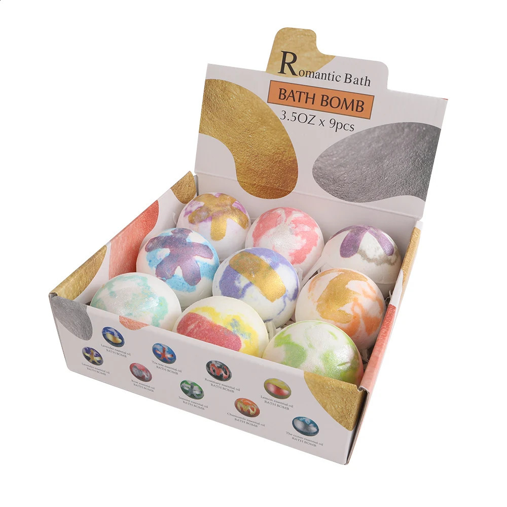 9Pcs 18Pcs Plant Essential Oils Bath Bomb Pack Gift Set Aromatic Odor Pressure Reducing Bubble Bath Ball the Skin 240701
