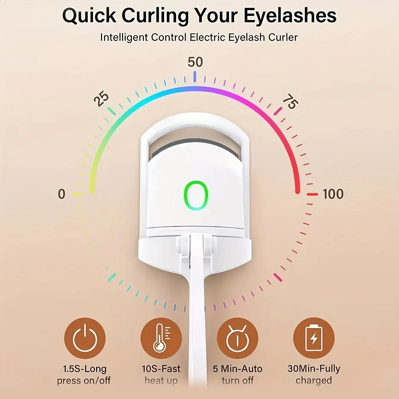 Electric Heated Eyelash Curler Eyelashes Curls Thermal Eyelash Curler Temperature Control Charging Mini Long Lasting Makeup Tool 240701