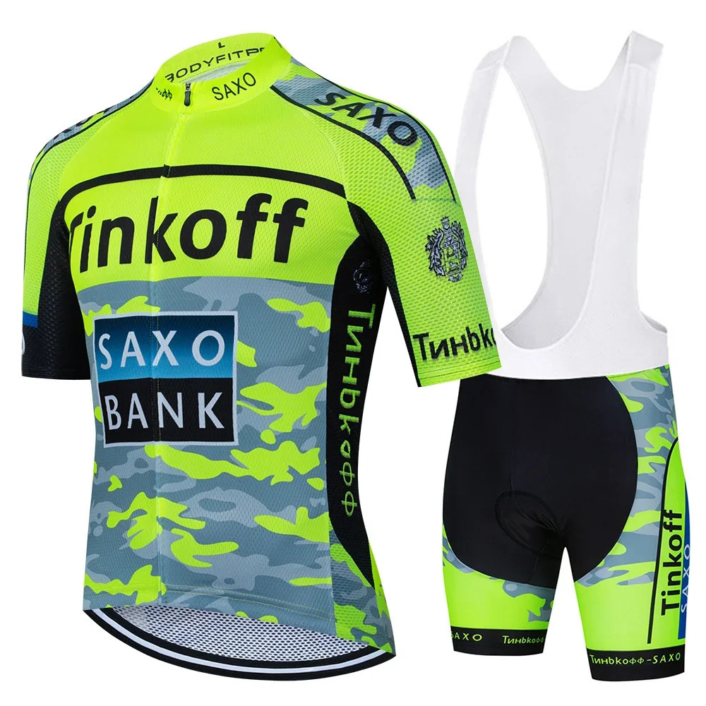 Tinkoff saxo bank Cycling Jersey Set Breathable Cycling Shirt Summer Cycling Clothing Mountain Bike Riding Clothes Triathlon 240624