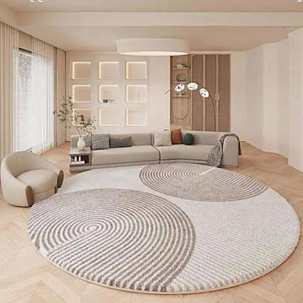 Designer carpet advanced wool texture round thickened short veet minimalist living room coffee table Wabi-Sabi modern simplicity H260226