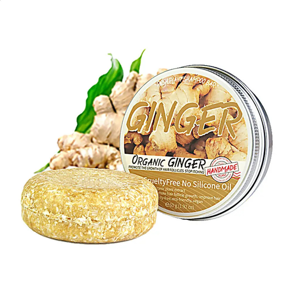 Korean Organic Ginger Shampoo Bar Anti Hair Loss Shmpoo Soap Care Soap Bathing Accessories Hair Care Tool 240701