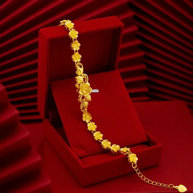 alluvial gold Flower Bracelet Flower Bracelet fashion for women wedding 240626