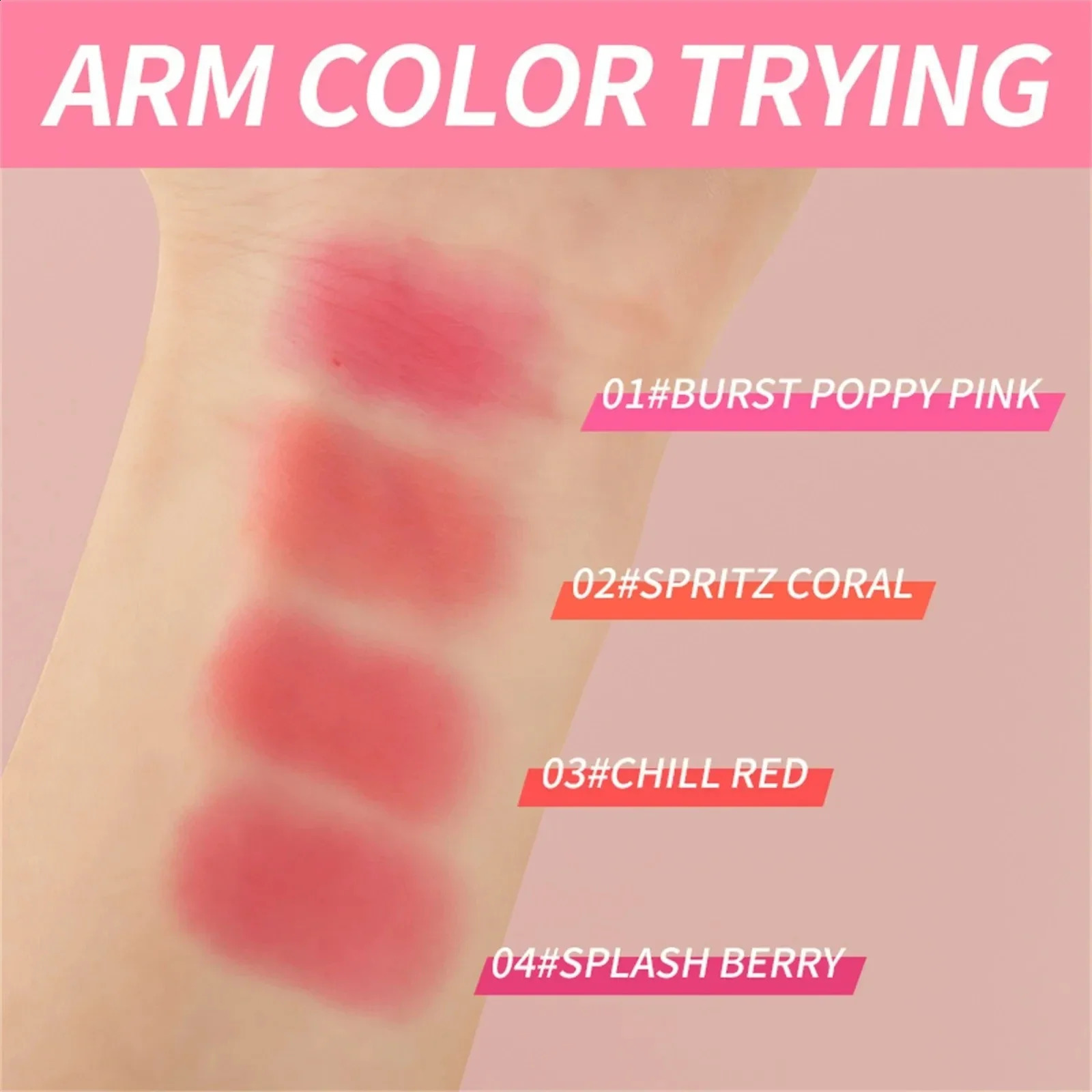 4 Colors Jelly Lip Gloss Durable Nature 3-in-1 Milk Blush Stick Multifunctional Matte Blush Transparent Multi-functional Makeup 240701