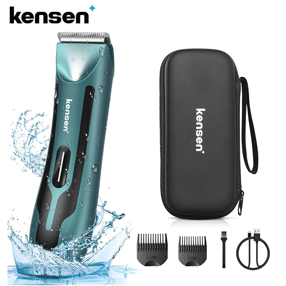 Kensen Hair Trimmer For Men Electric Hair Clipper With LED Light Bikini Groin Haircut Machine Rechargeable Shaver 240701