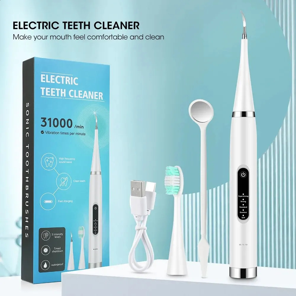 Electric Tooth Brush Frequency Sonic Teeth Cleaner Dental Toothbrush Calculus Plaque r Stone r Kit 240701