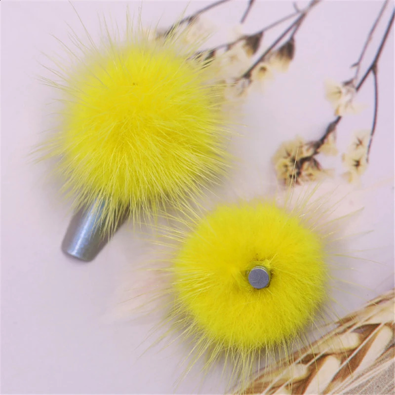5pcs Detachable Magnet Ball Fluffy 3D 16 Colors 27*27mm Puffy Pom Pons Set Kit Jewelry Manicure Accessories DIY Nails Charms 240701