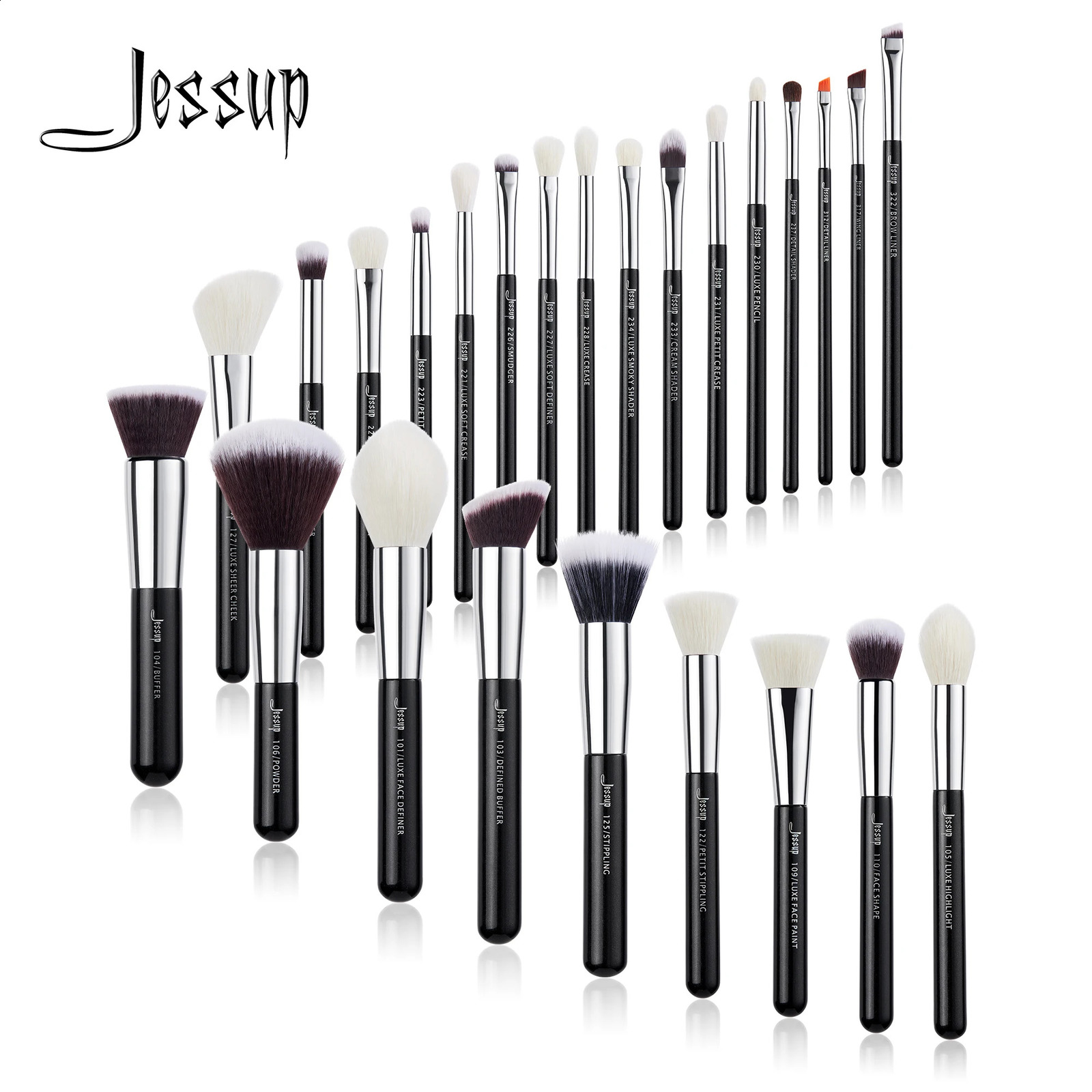 Jessup Makeup Brushes Set Foundation Powder Professional Make Up Brush Contour Blender Eyeshadow Blush 25pcs Goat Synthetic T175 240701