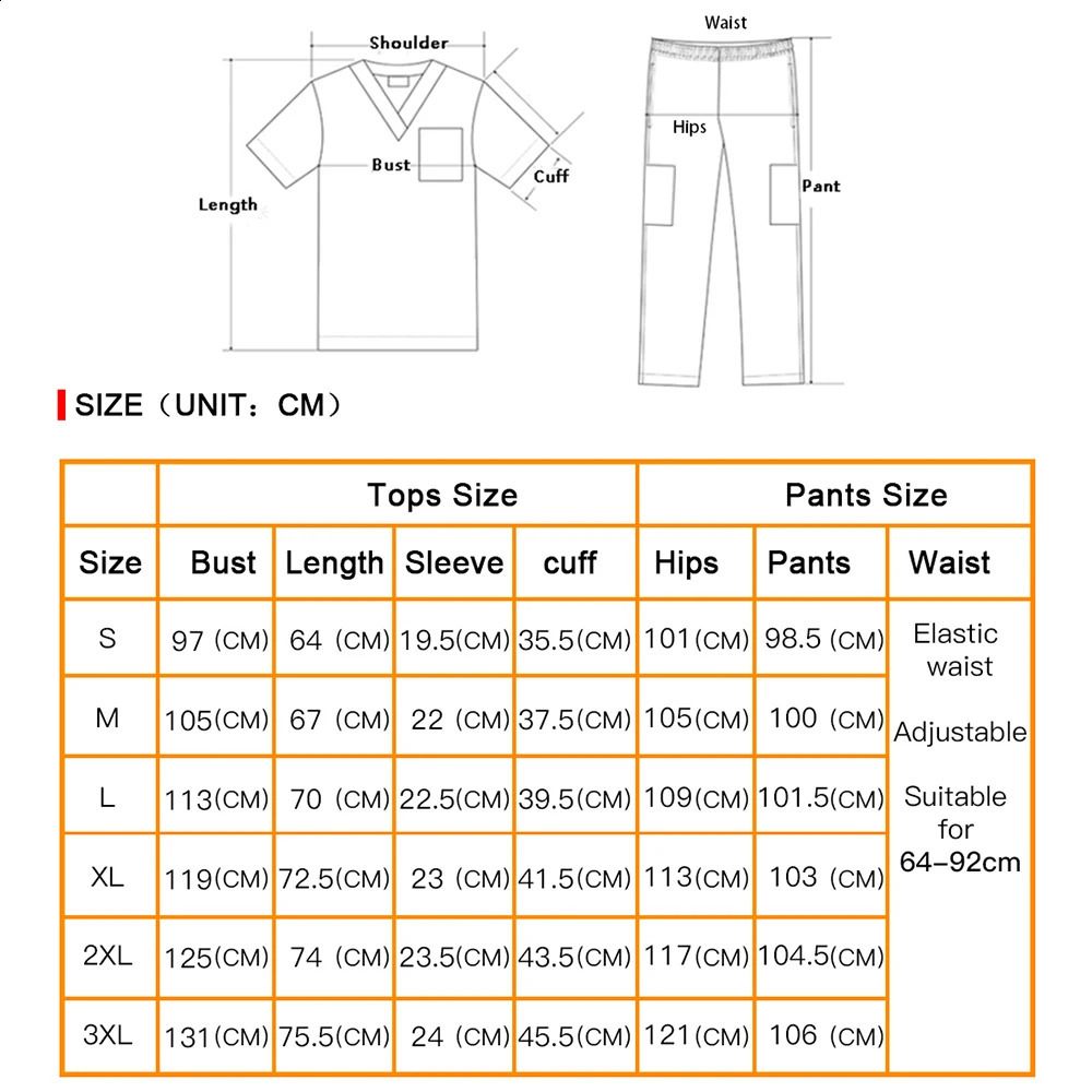 High Quality Unisex Scrubs Uniform Nurse Suit Pet Beauty Shop Sets Spa Uniforms Womens Scrub Sets Work Wear Oversized 240701