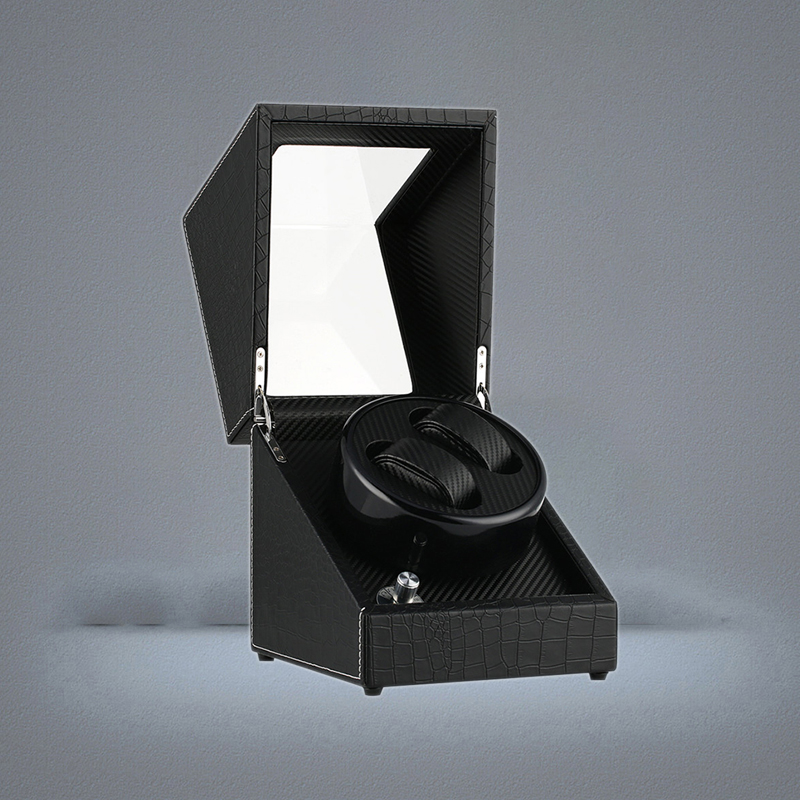Black Automatic Watch Winder USUKAUEU Plug Adapter Mechanical Self Winding Box Double Motor Shaker Holders New Arrival