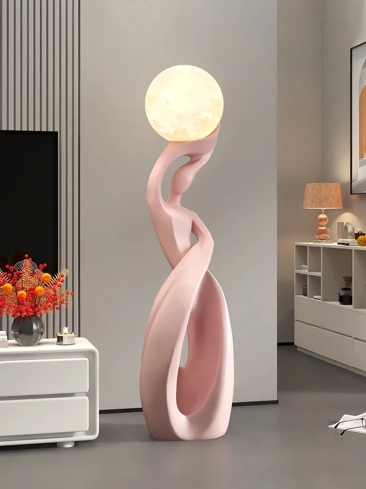Home Decor Statue Abstract Art Ornaments Nordic Living Room Large Floor Luminous Sculpture Housewarming Gift Interior Figurines 240624 - view 7