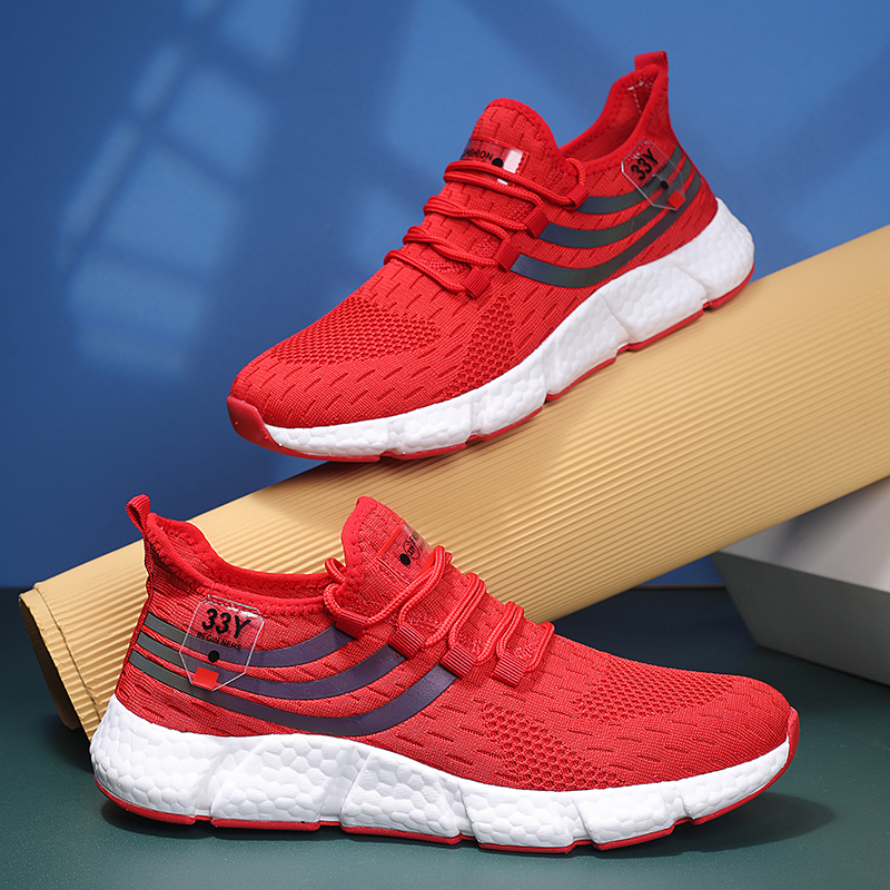 Dropshipping NEW 3 Stripes High Quality Men Shoes Popcorn Sole Fly Weave Sneakers Breathable Running Tennis Shoes Walking Women