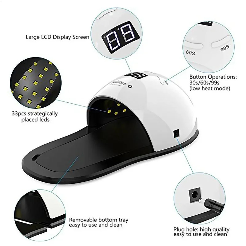 48W LED UV Manicure Lamp for Feet Professional Nail Dryer Portable Gel Nail Polish Curing Nail Gel Varnish Nail Art Tools 240701