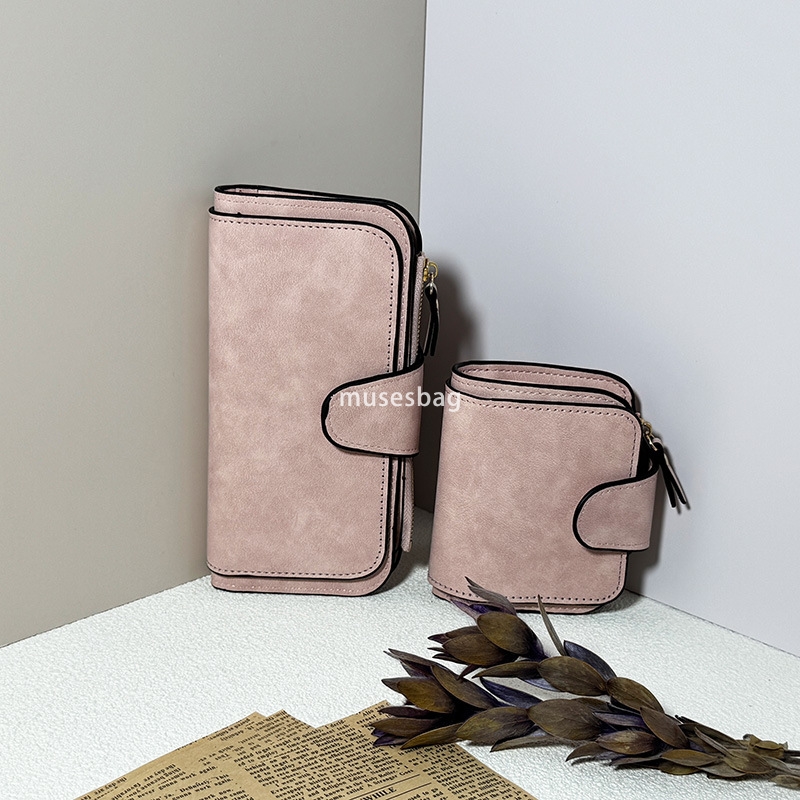 Western style women's high-end new buckle Korean multifunctional wallet with a 30% discount fashionable bag with multiple card slots and frosted 