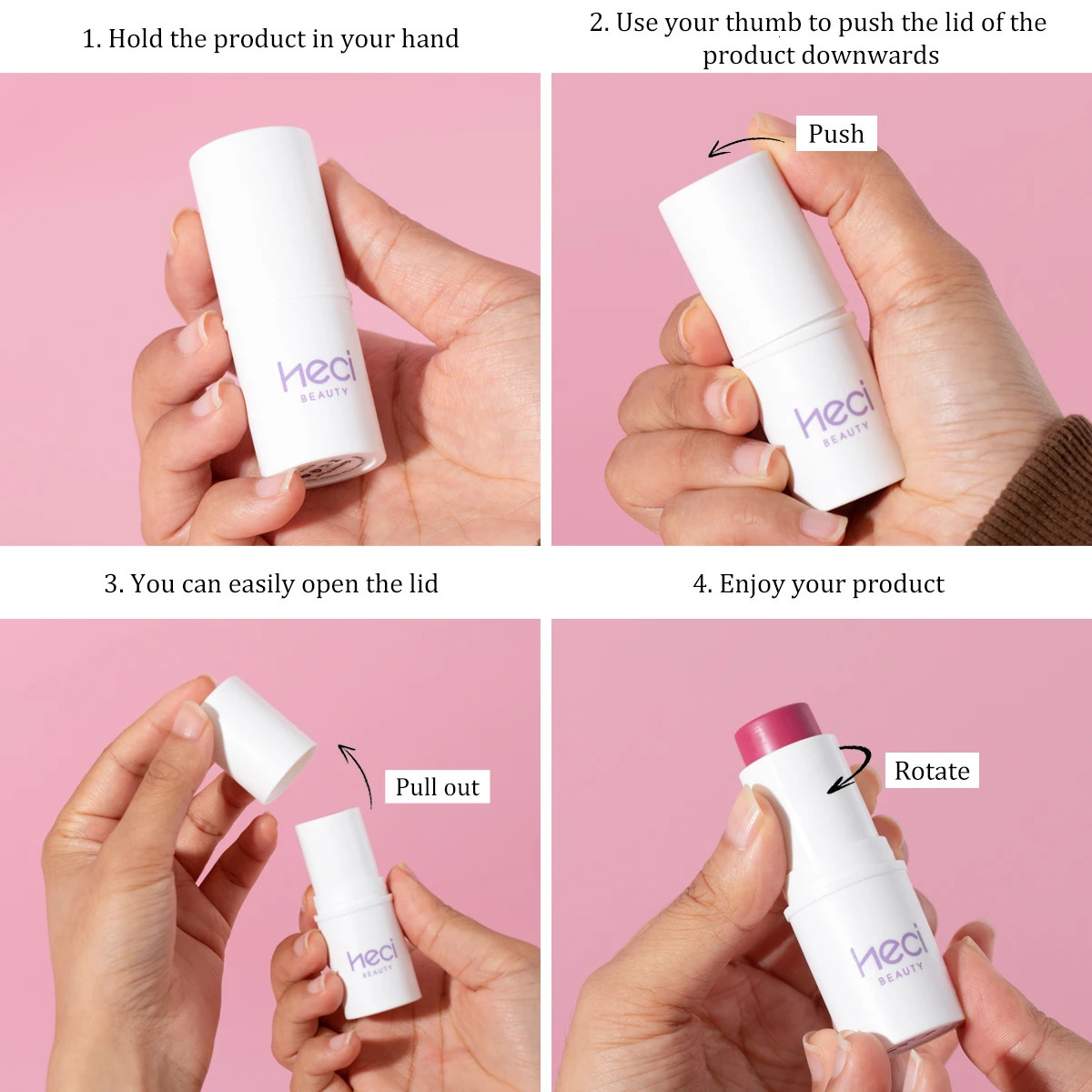 Multi-Tone Creamy Blush Stick Makeup Long-Lasting Waterproof Simple High-End Lip Cheek Tint High Pigment Hydrating Pink Blusher 240702