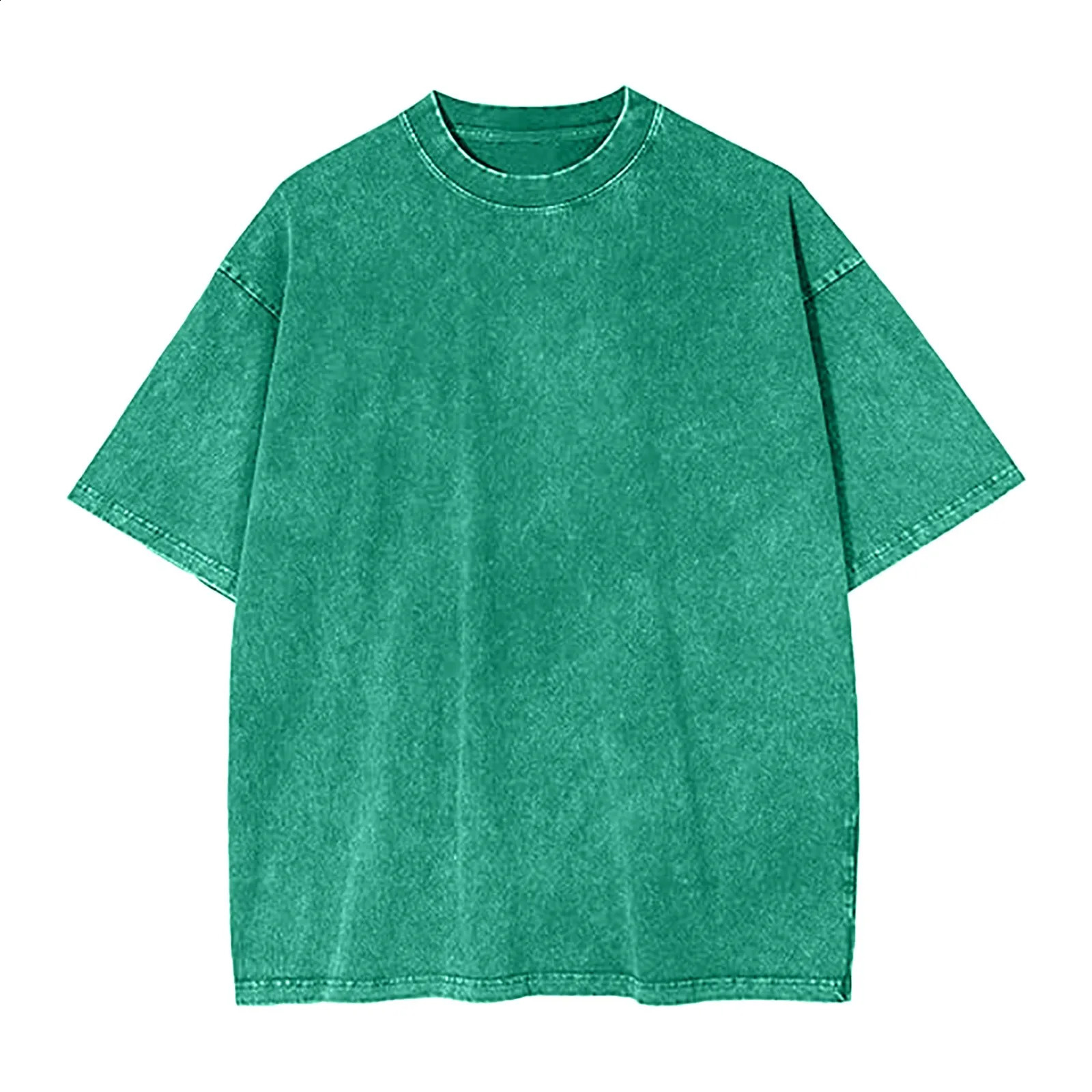 Men S Washed And Worn T Shirts Fashion Cotton Heavy Weight Batik Retro Snowflake Loose Sleeved Clothing Summer Streetwear 240701