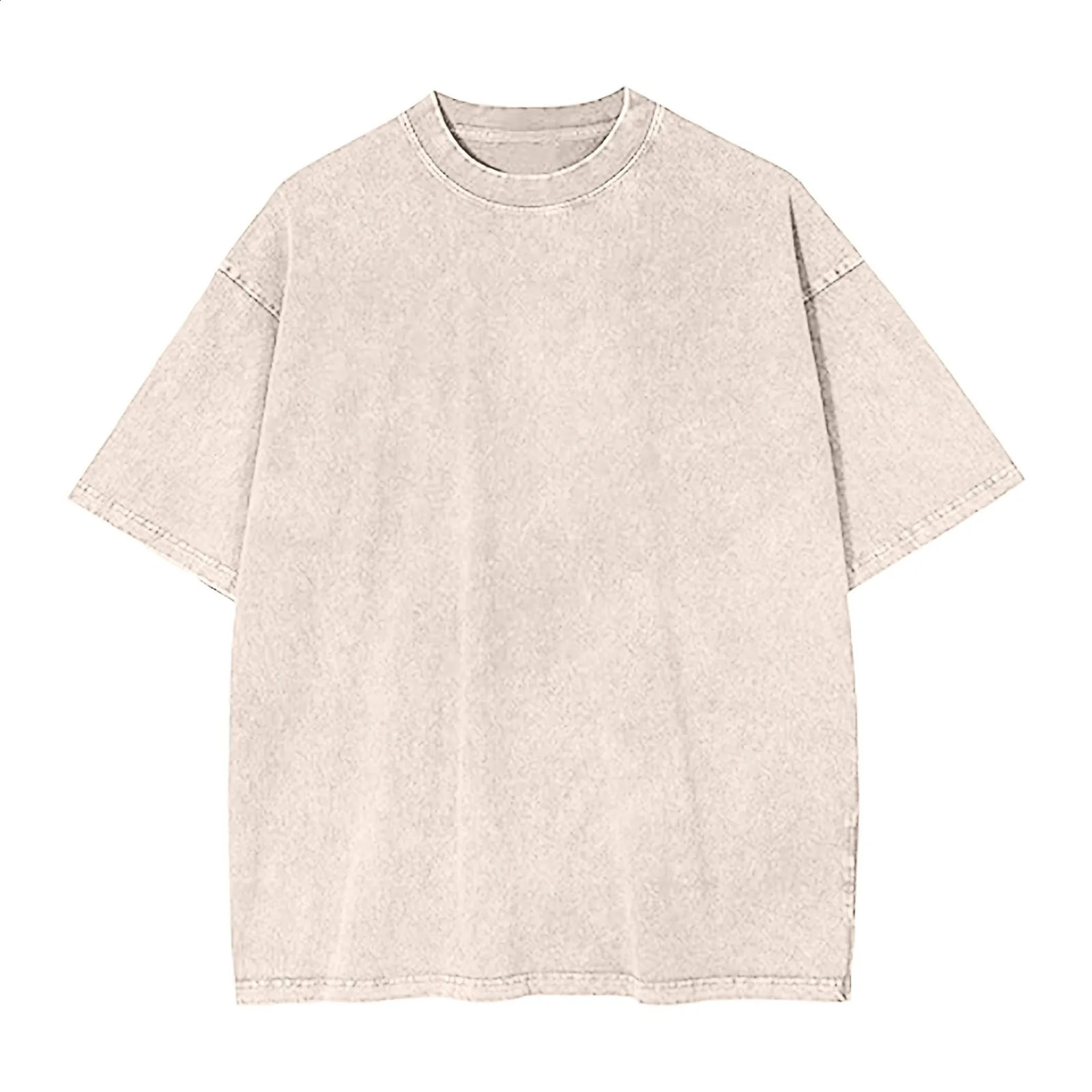 Men S Washed And Worn T Shirts Fashion Cotton Heavy Weight Batik Retro Snowflake Loose Sleeved Clothing Summer Streetwear 240701