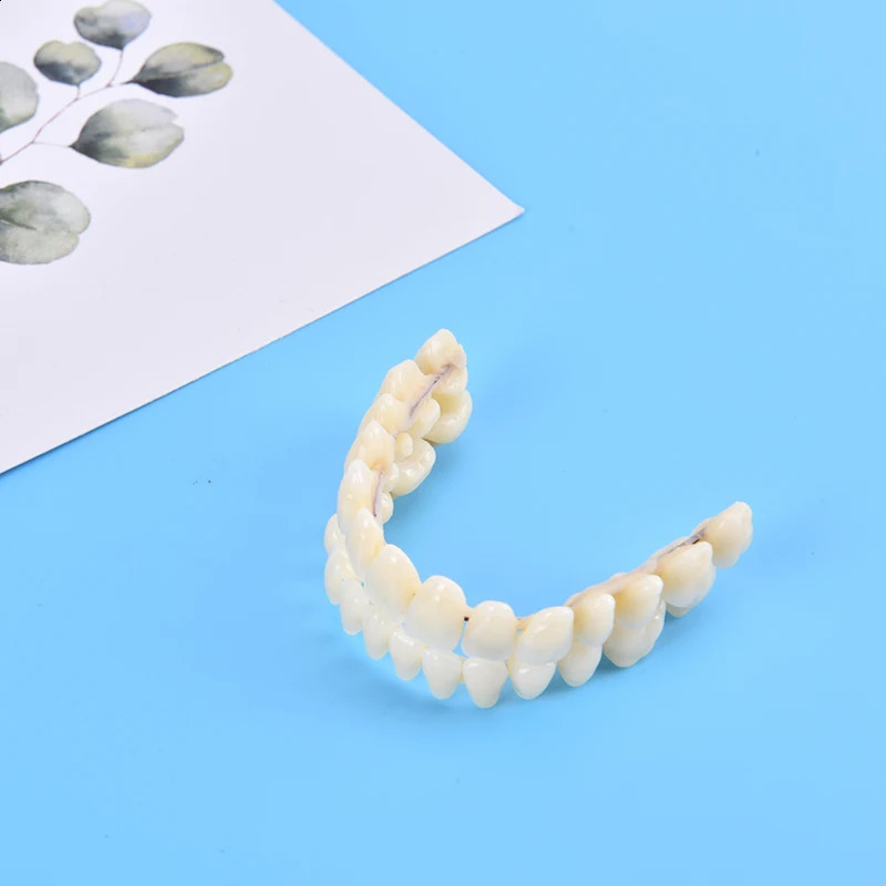 28pcs Resin False Teeth Dentures Temporary Fake Tooth Upper Lower Removable Dental Veneers 240701