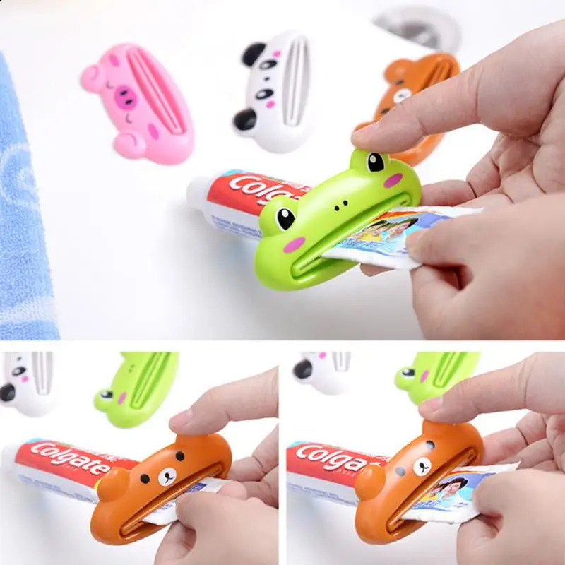 Cartoon Multifunctional Extruder Cartoon Toothpaste Dispenser Rolling Extrusion Dispenser Shampoo Press Toothpaste Holder 240701