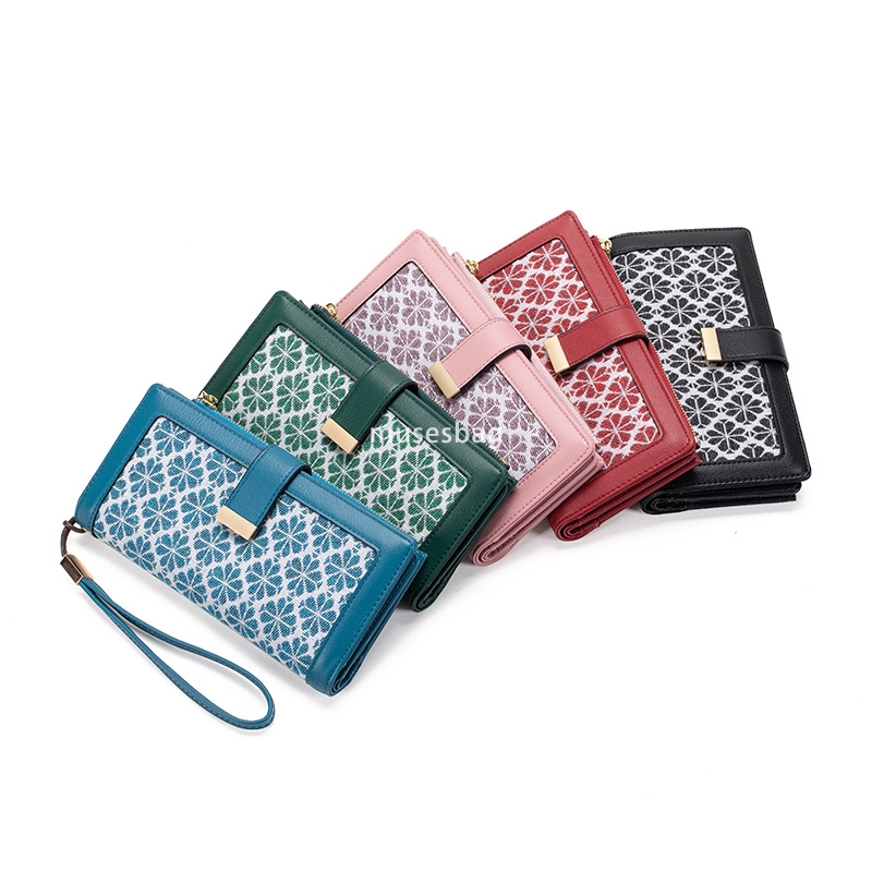 High end women's fashionable and minimalist long passport bag with colorful and versatile patterns zero wallet buckle lightweight and multifuncti